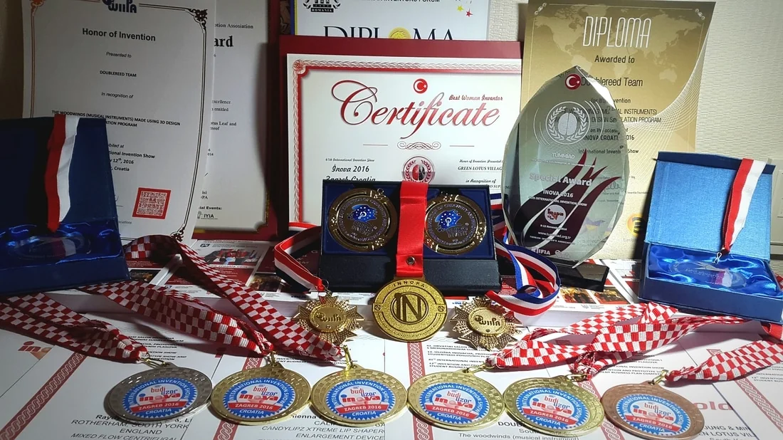 Certificates, medals, and awards earned at international events