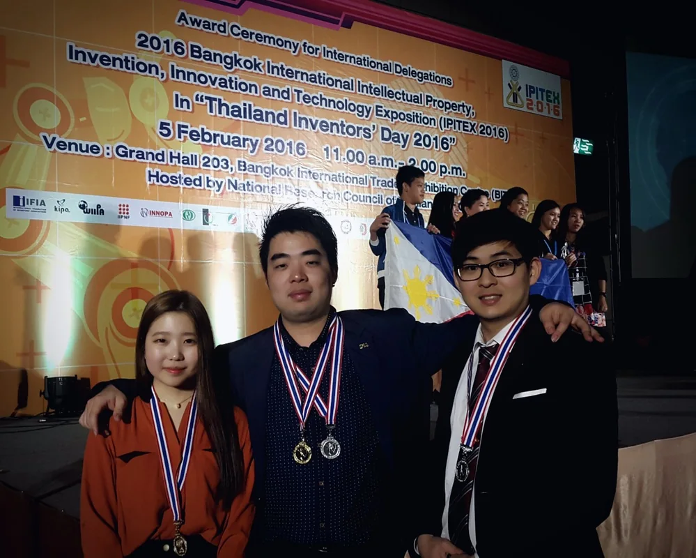 Award recipients at an international invention event