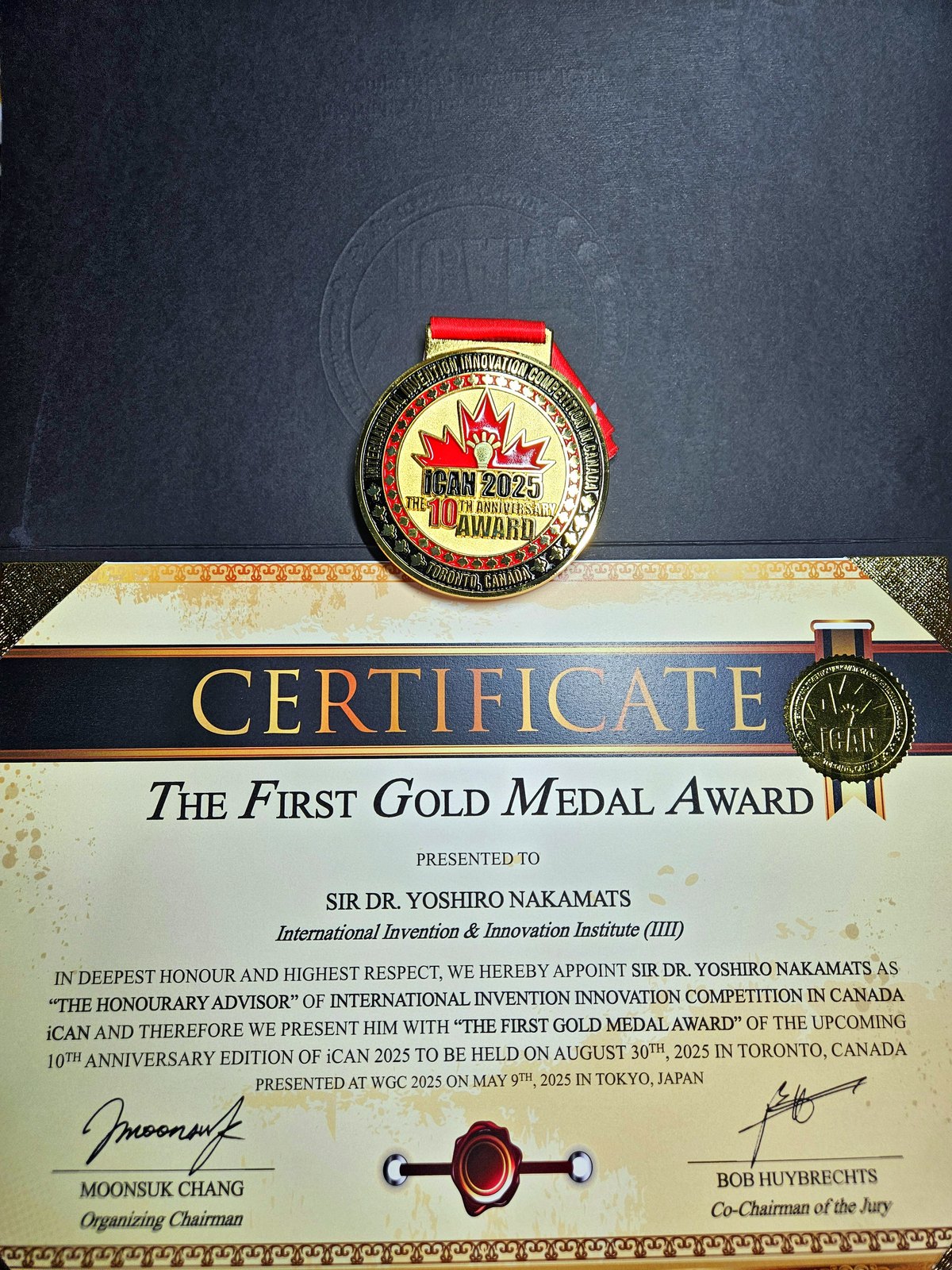 The First Gold Medal Award of iCAN 2025 The 10th Anniversary Edition