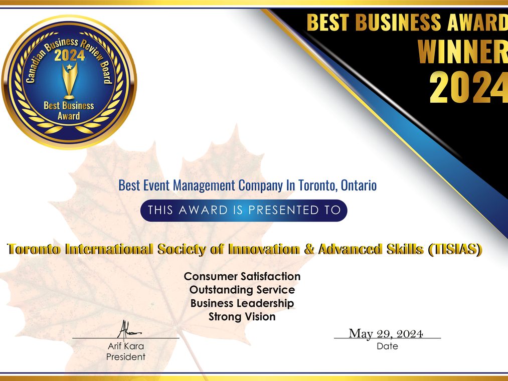 TISIAS award certificate