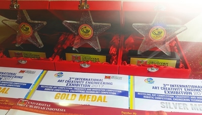 TISIAS members representing USA, CANADA, and UK win 3 gold medals and 3 special awards at the 3rd International Art Creativity Engineering Exhibition, I+ACEH 2017 held from April 27-28th at Universitas Ubudiyah Indonesia (UUI) in Banda Aceh, Indonesia.